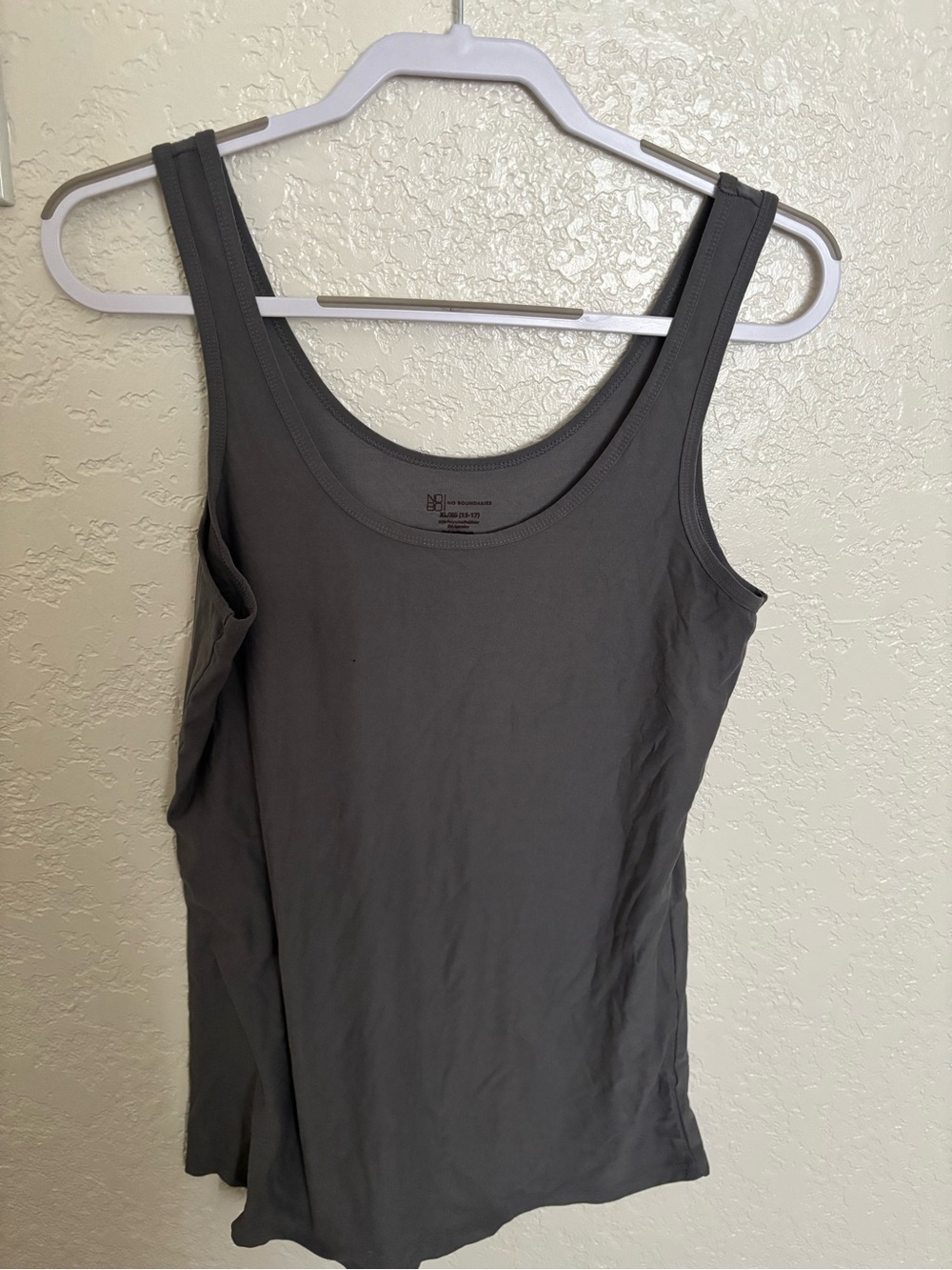 No Boundaries Charcoal Tank Top with Scoop Neck